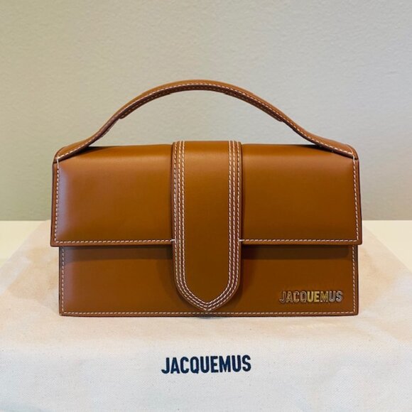 Jacquemus Handbags - NEW - Jacquemus Le Grand Bambino Light Brown Leather Crossbody Bag ✨